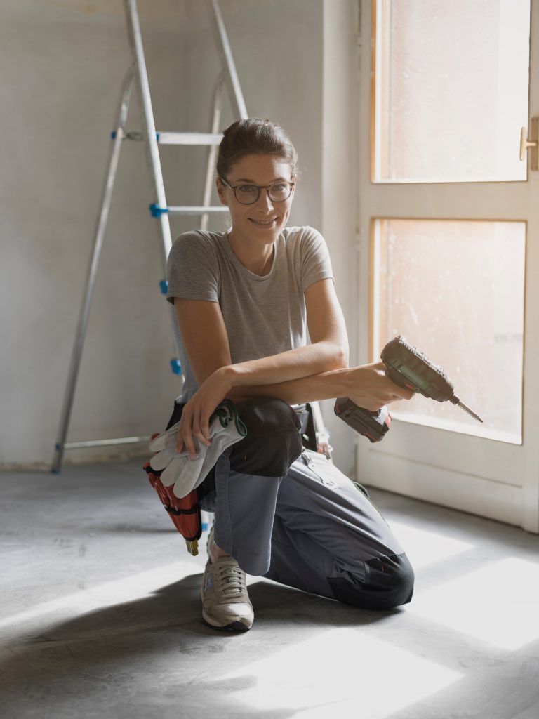 woman remodeling her home